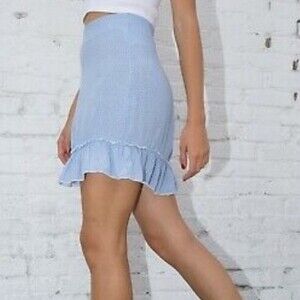 Brandy Melville Light Blue Daisy Mini Skirt